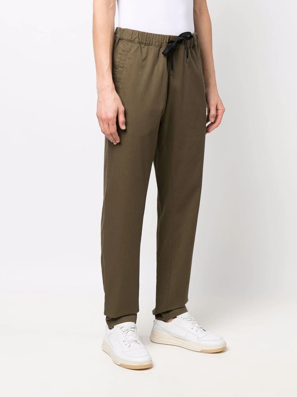 drawstring straight-line trousers - 3