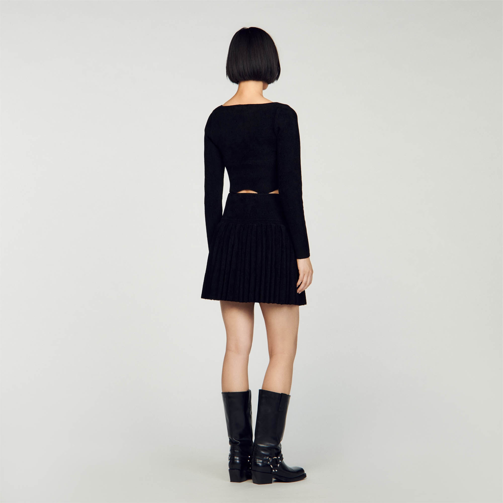 SHORT VELVET KNIT SWEATER - 6