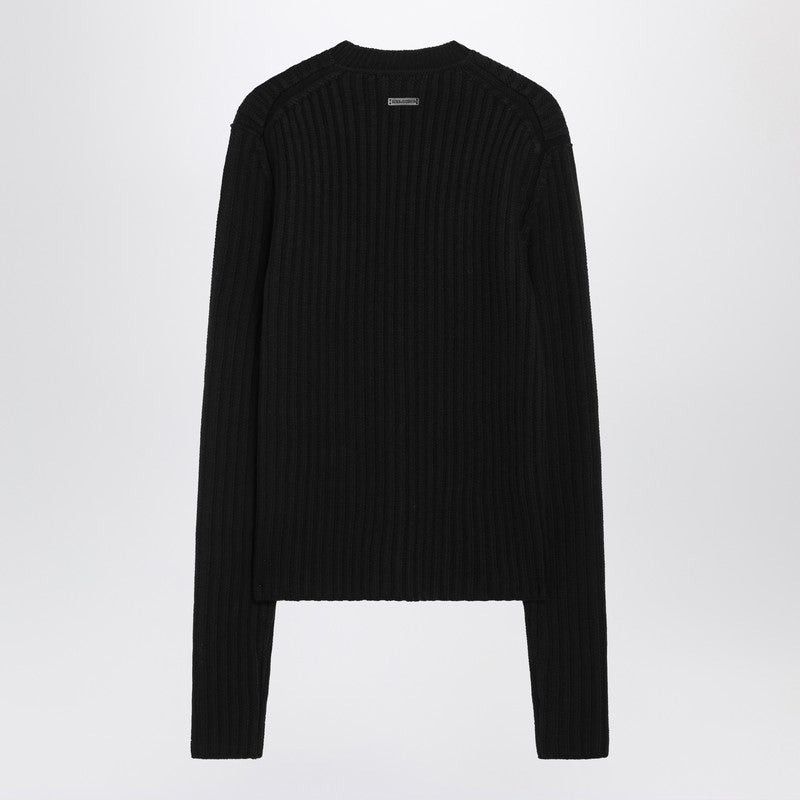 Dolce & Gabbana Dolce&Gabbana Black Ribbed Wool Sweater Men outlook