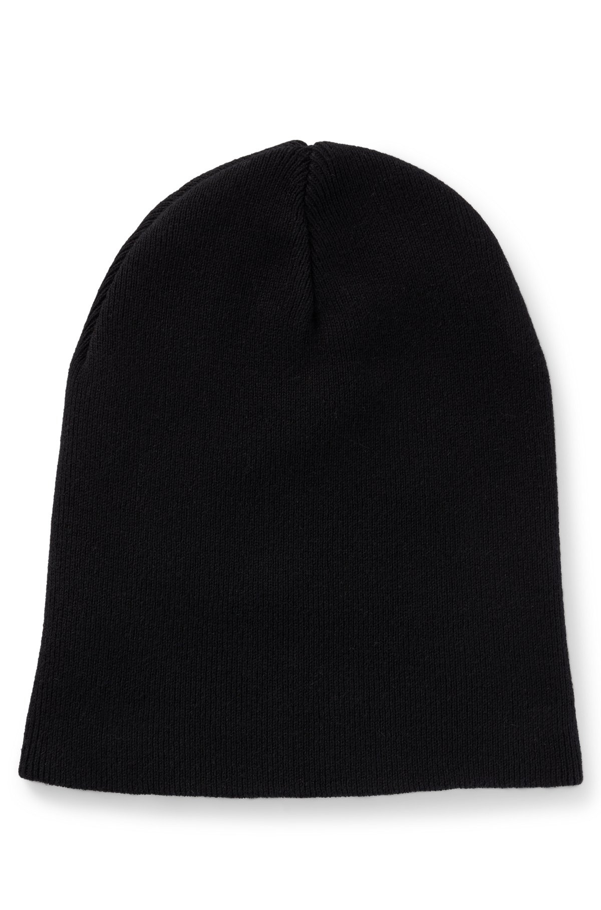 COTTON-KNIT BEANIE WITH BLUE LOGO LABEL - 2