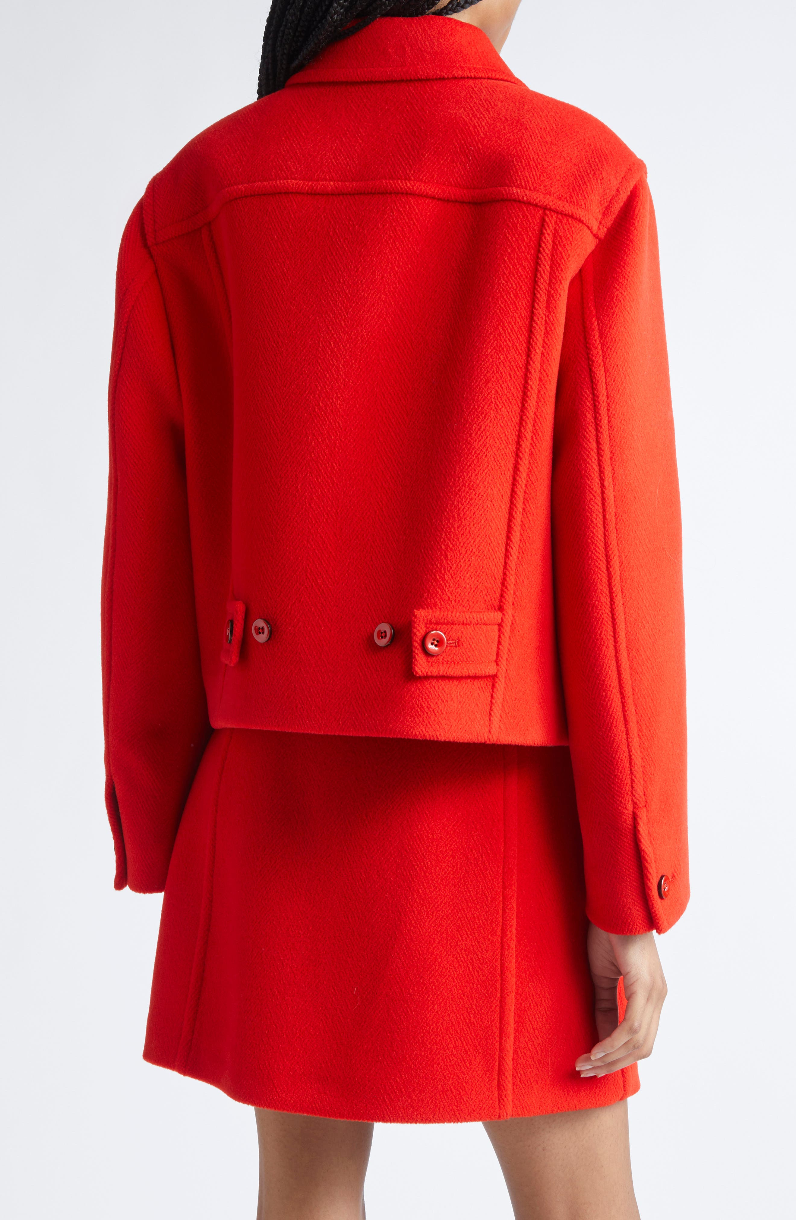 Jil Sander Wool Crop Jacket in Strawberry at Nordstrom - 3