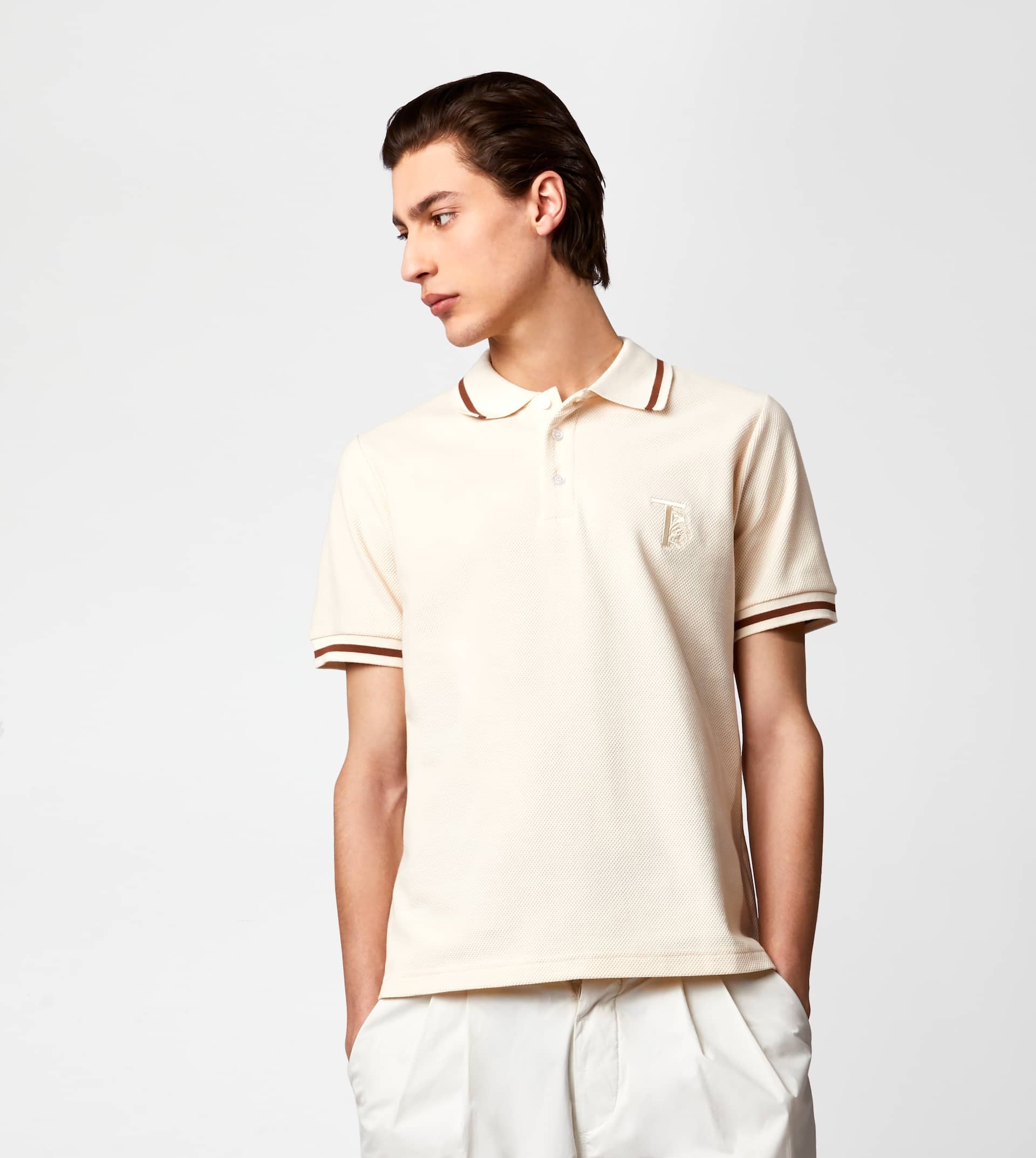 POLO SHIRT IN PIQUET - OFF WHITE - 3