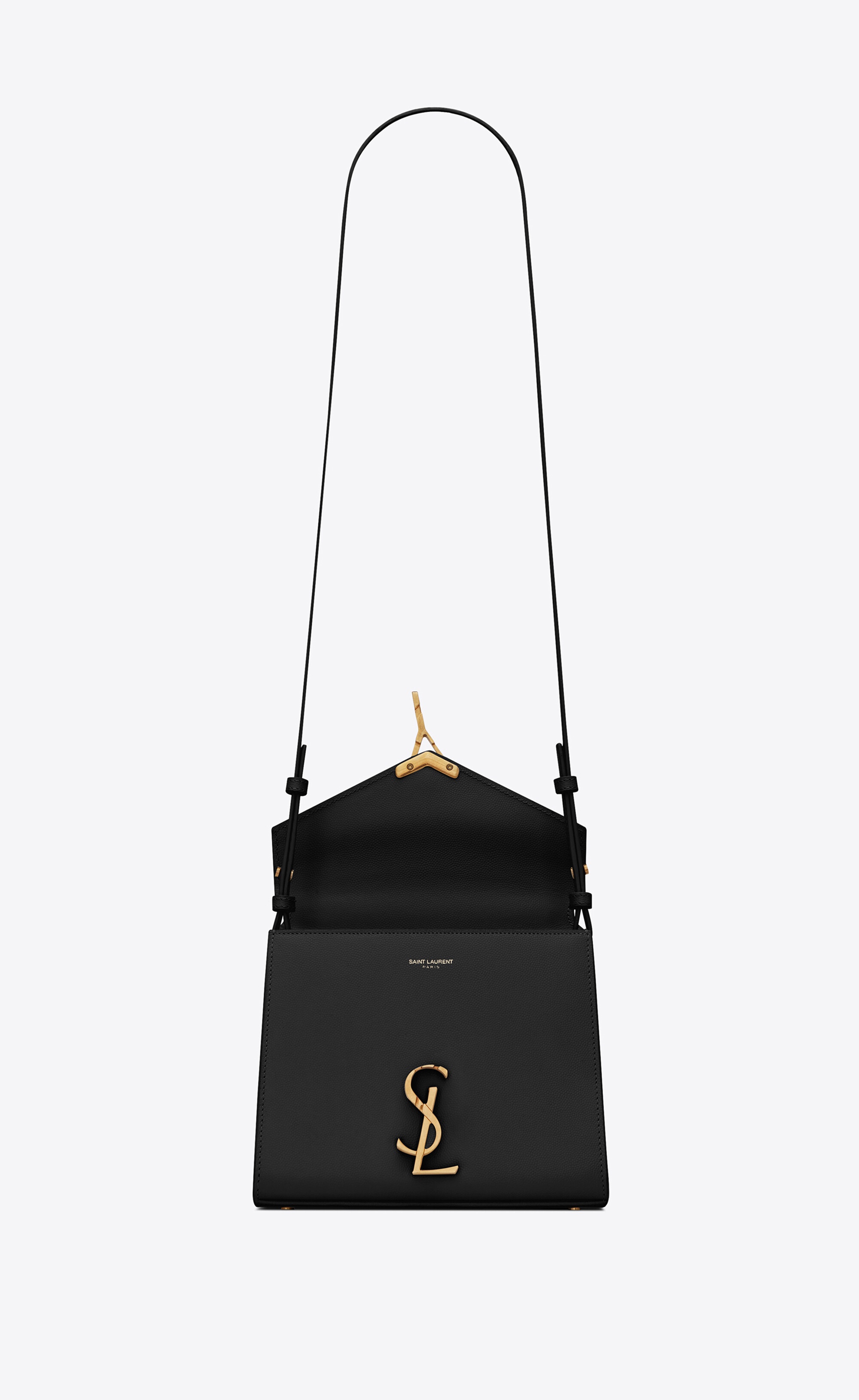cassandra mini top handle bag in grain de poudre embossed leather - 5