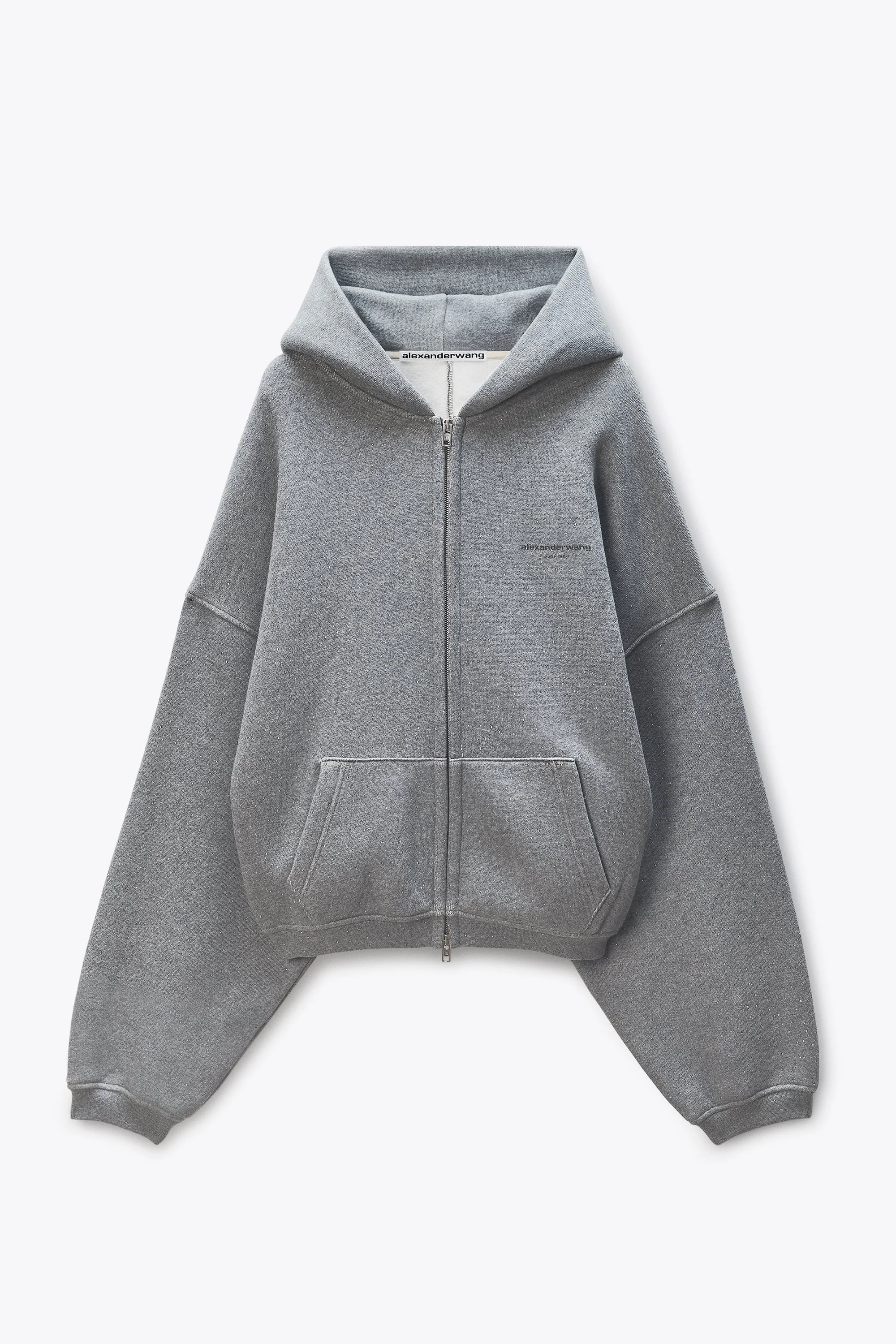 CRYSTAL HOTFIX ZIP UP HOODIE - 1
