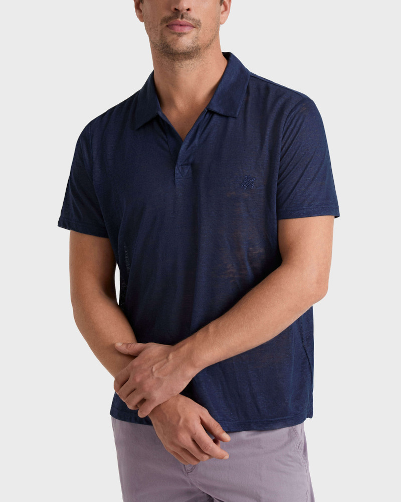 Vilebrequin Men Linen Jersey Polo Solid outlook