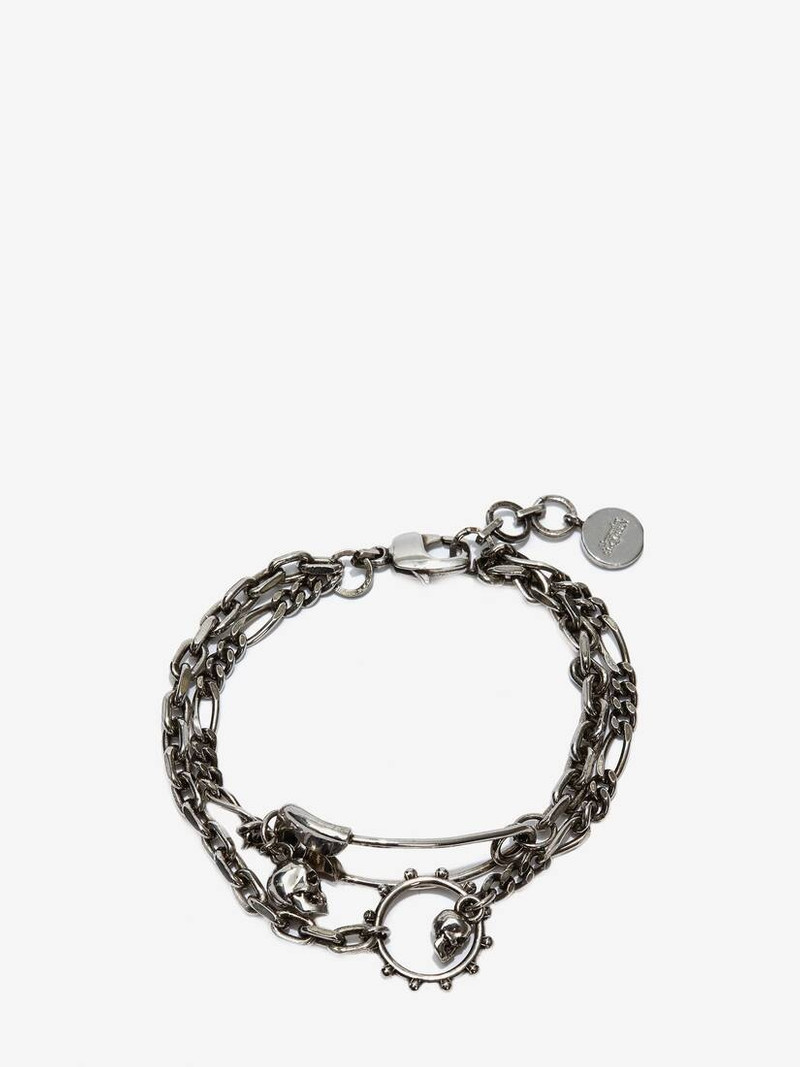 Alexander McQueen Safety Pin Bracelet in Silver outlook