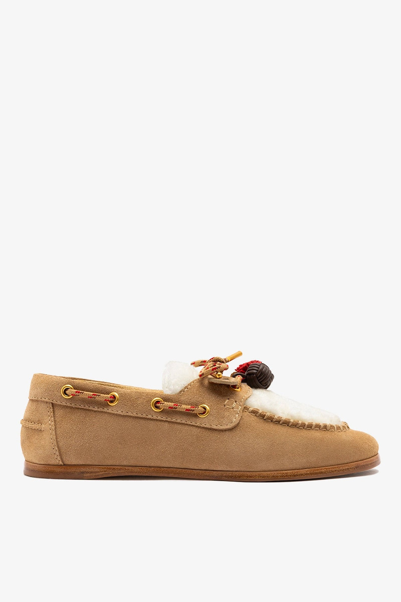 Cyprus Fuzzy Boat Shoe Peanut Suede 1