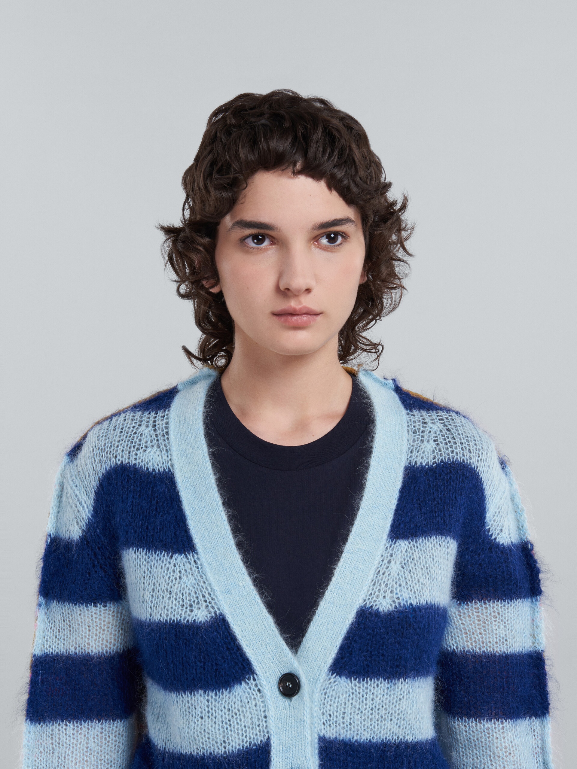 MOHAIR AND WOOL CARDIGAN WITH MULTICOLOUR STRIPES - 4