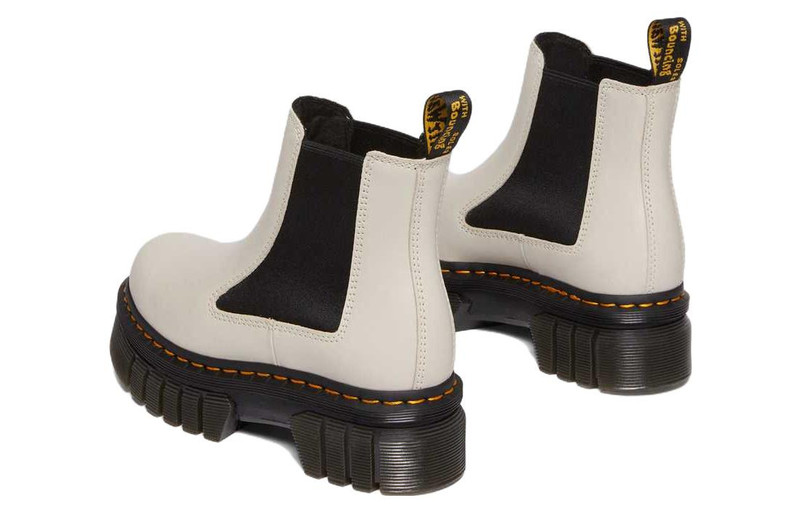 (WMNS) Dr. Martens Audrick Nappa Leather Platform Chelsea Boots 'Cobblestone Grey' 27148055 3