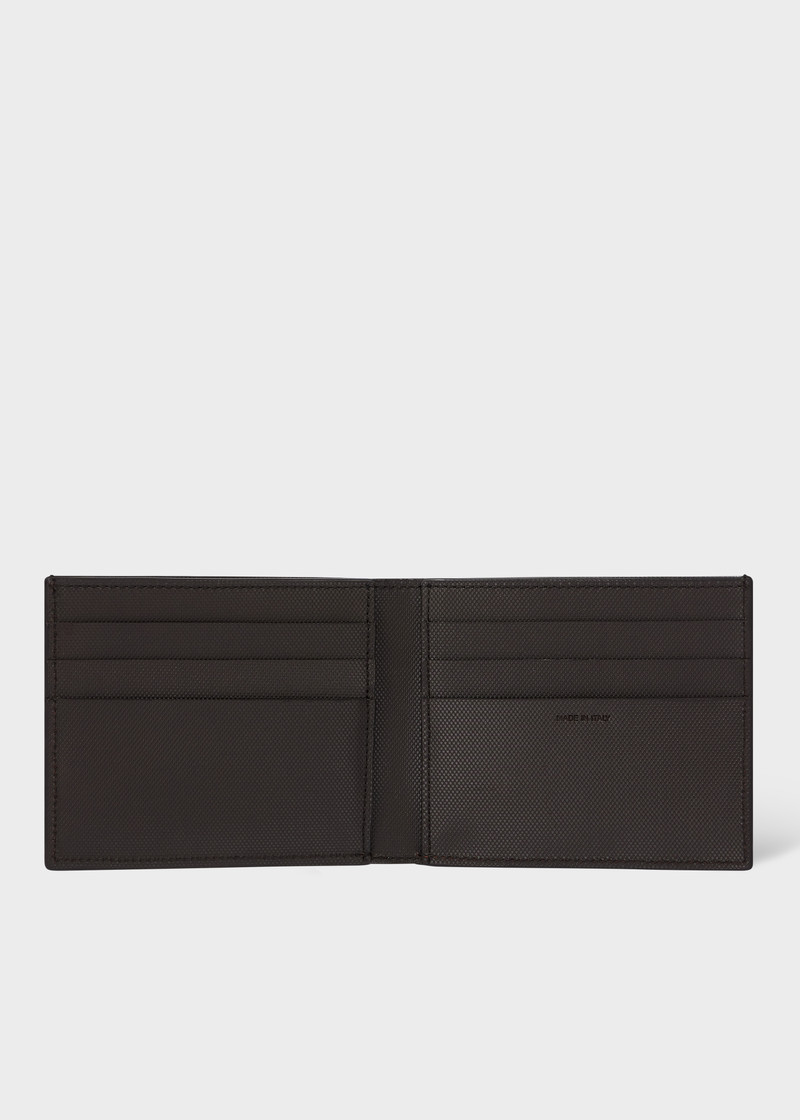 Paul Smith Brown 'Signature Stripe' Cutout Compact Billfold Wallet outlook