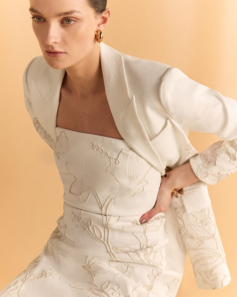 VERONICA BEARD Netia Strapless Embroidered Dress outlook