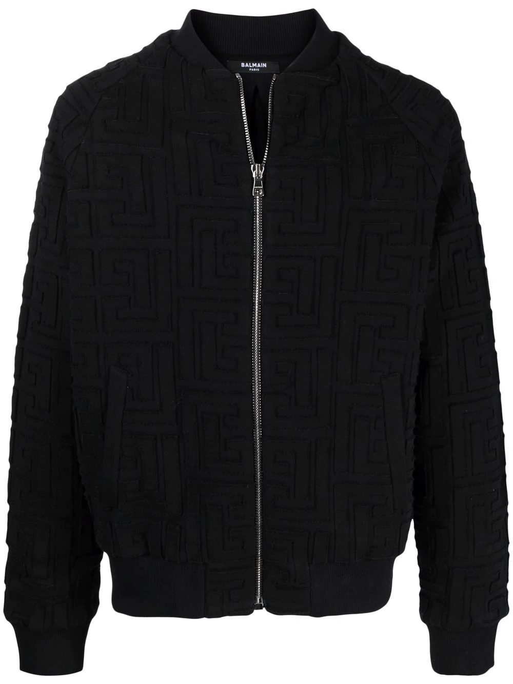 monogram-print zip-up bomber jacket - 1