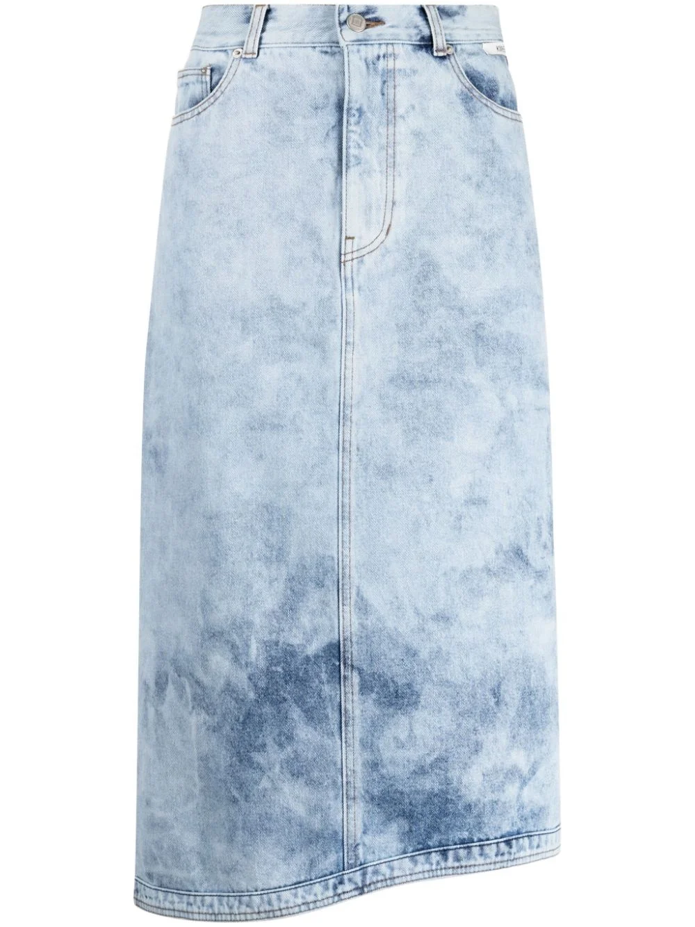 acid-wash midi skirt - 1