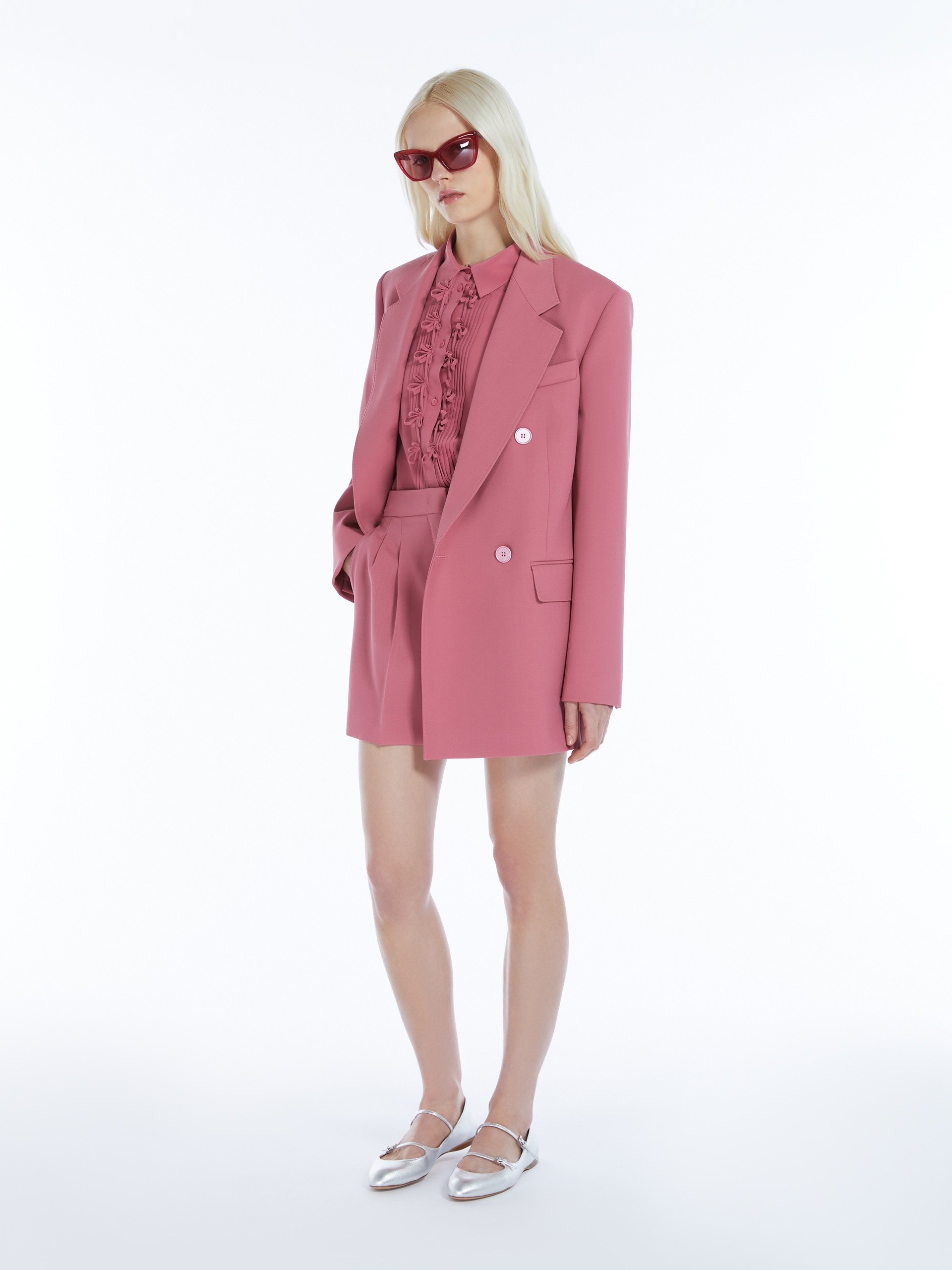 LAMELLA Oversized wool satin crêpe blazer - 2
