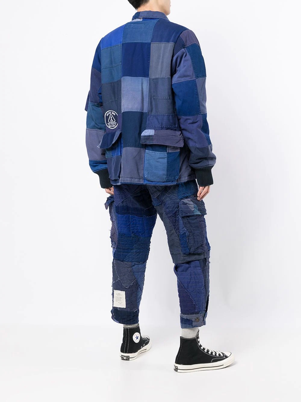 patchwork-design coat - 6