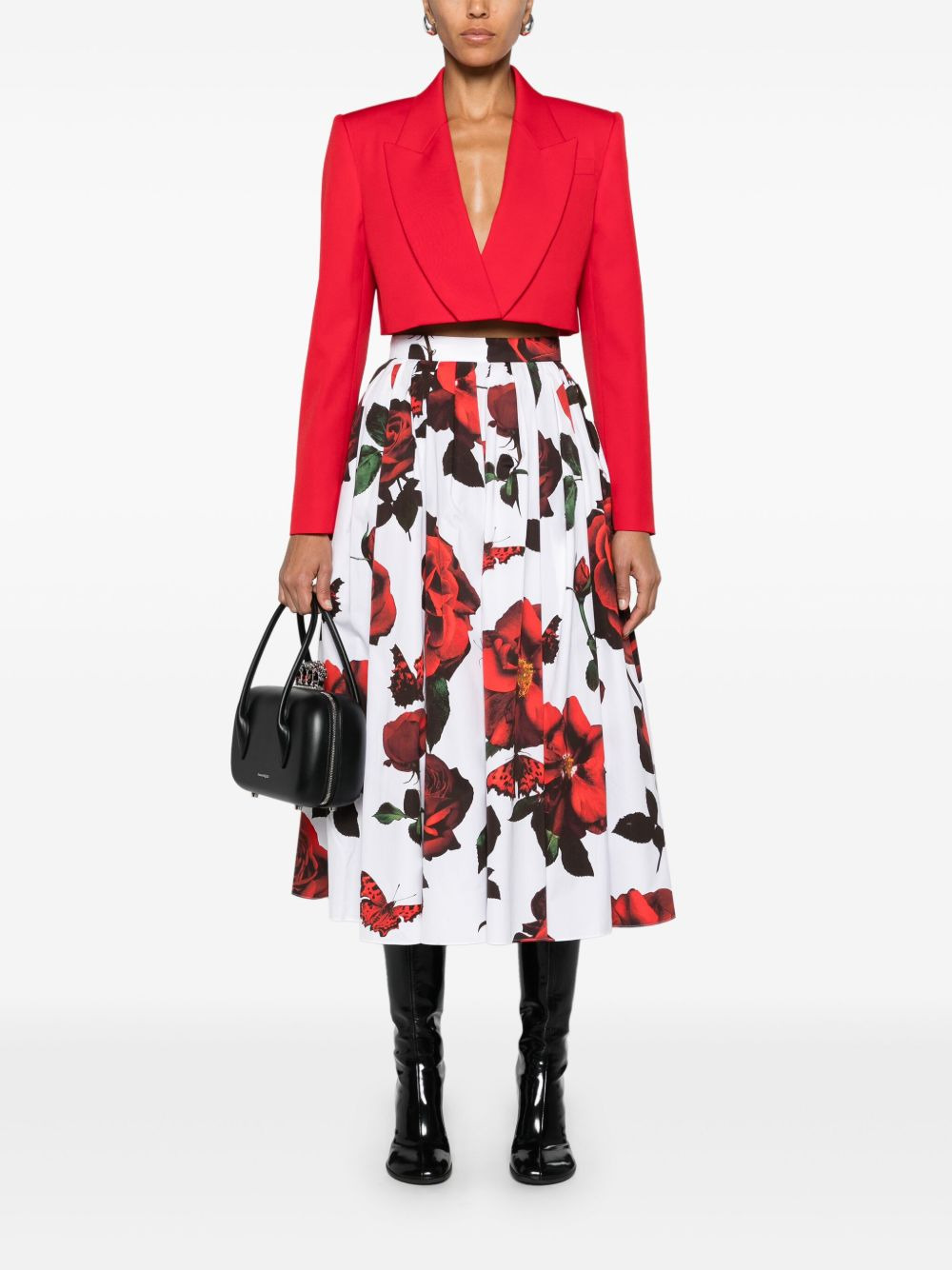 Tudor Rose-print cotton skirt - 2