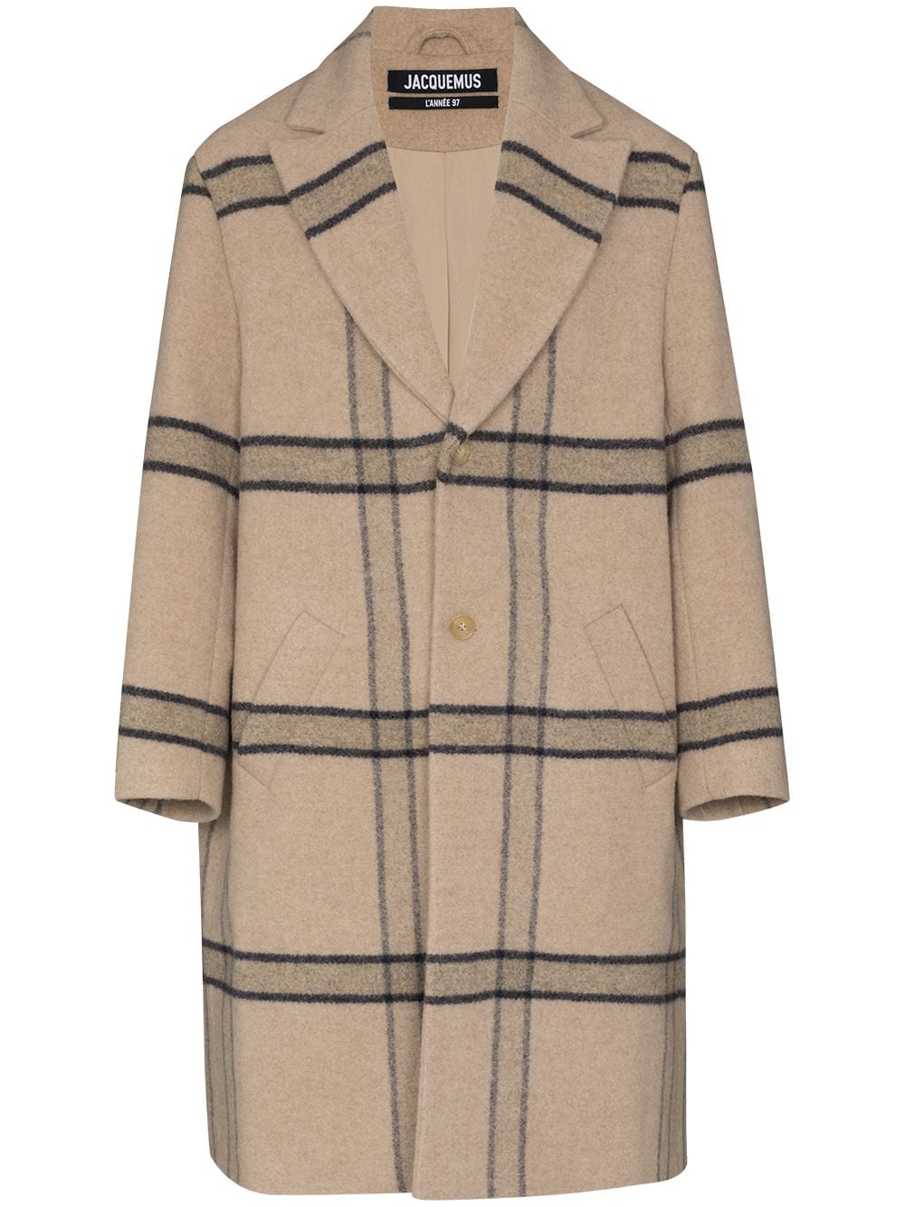 Le Manteau check-pattern single-breasted coat - 1