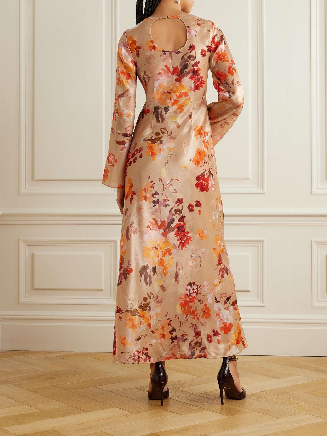 Transept floral-print satin maxi dress - 3
