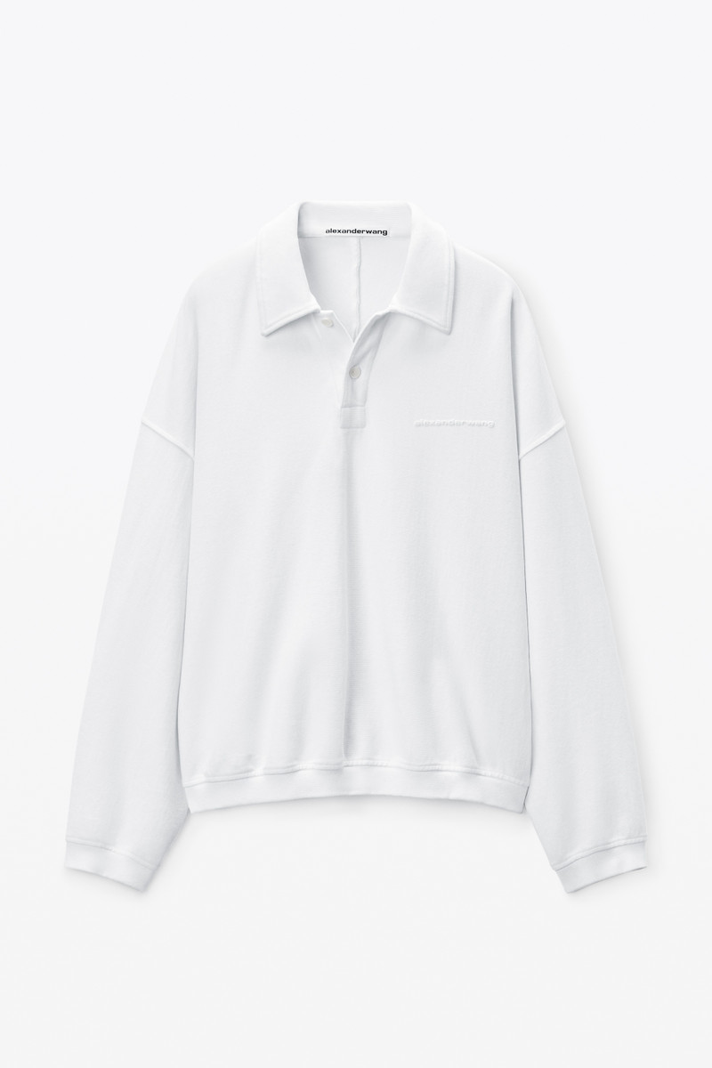 puffed logo oversized polo top in cotton 1