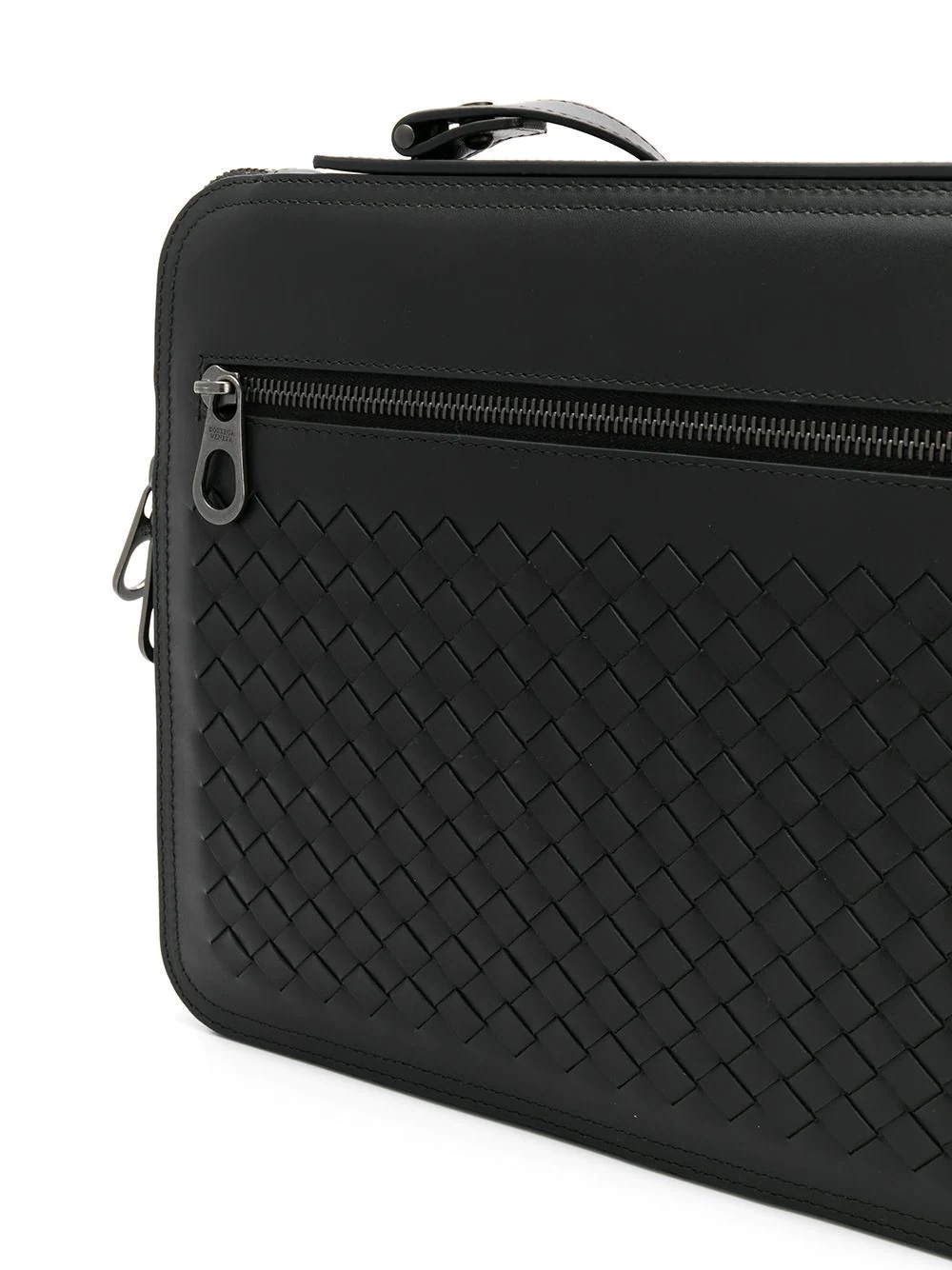 intrecciato weave briefcase - 4