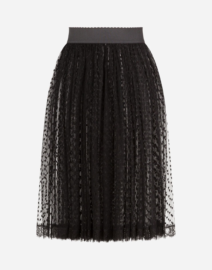 Point d'esprit tulle midi skirt - 3