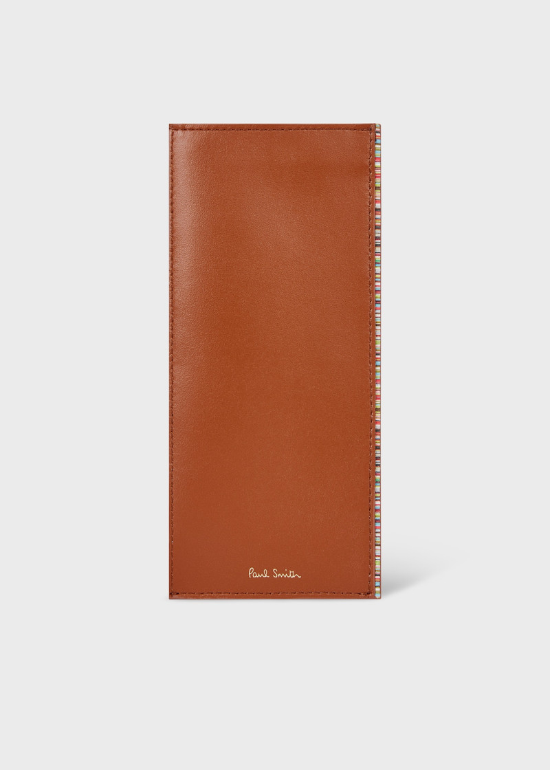 Tan 'Signature Stripe' Trim Glasses Case 1