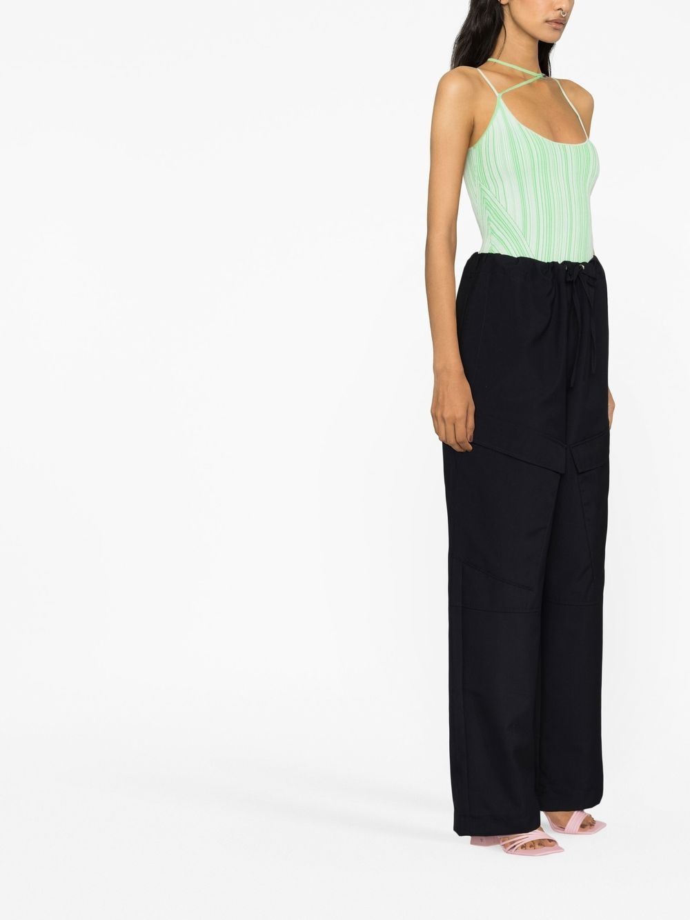 high-waisted straight-leg trousers - 8