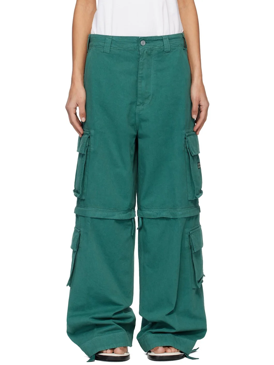 Green Zip-Off Cargo Pants - 1