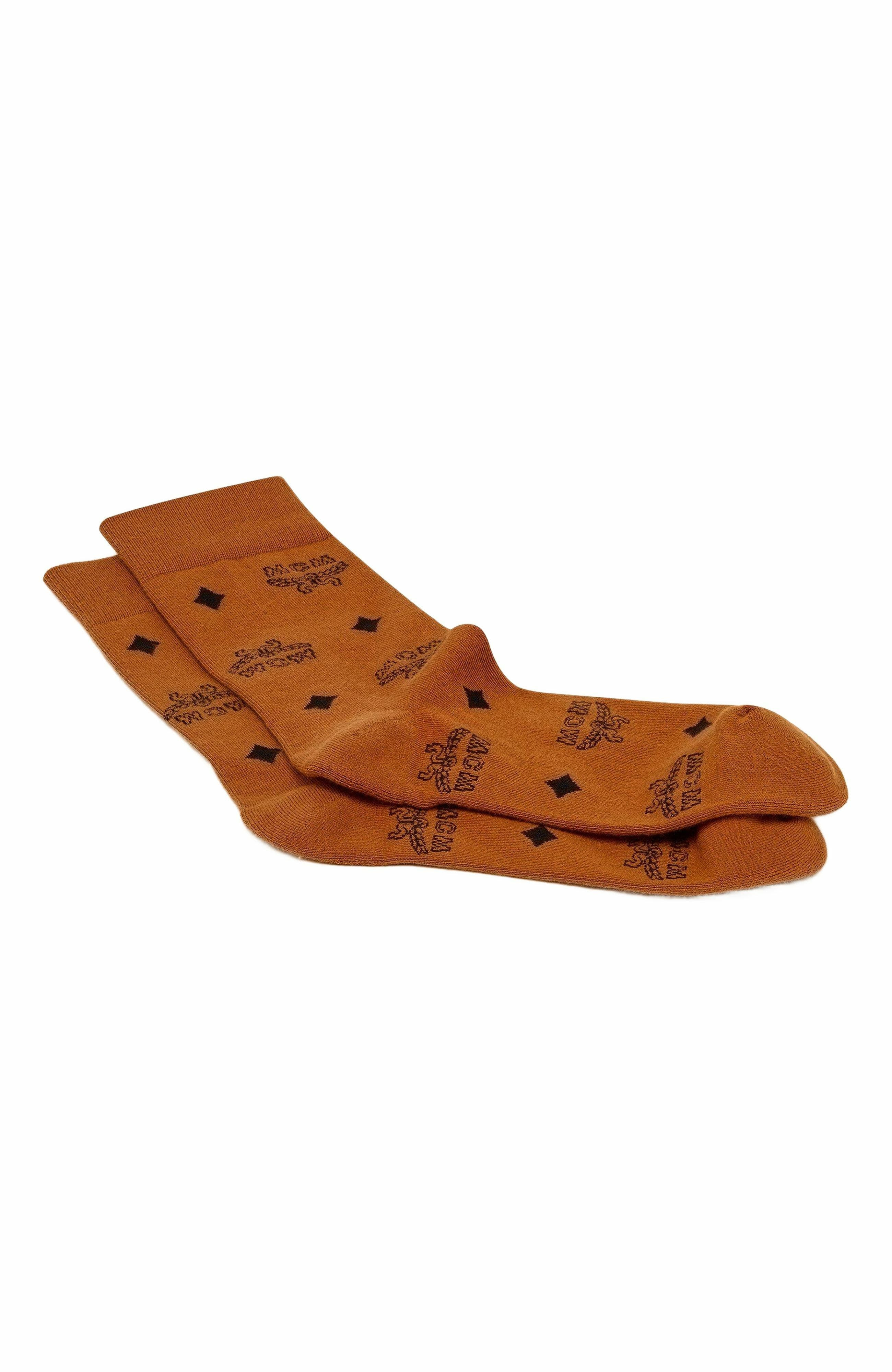 MCM Monogram Knit Socks in Cognac at Nordstrom - 3