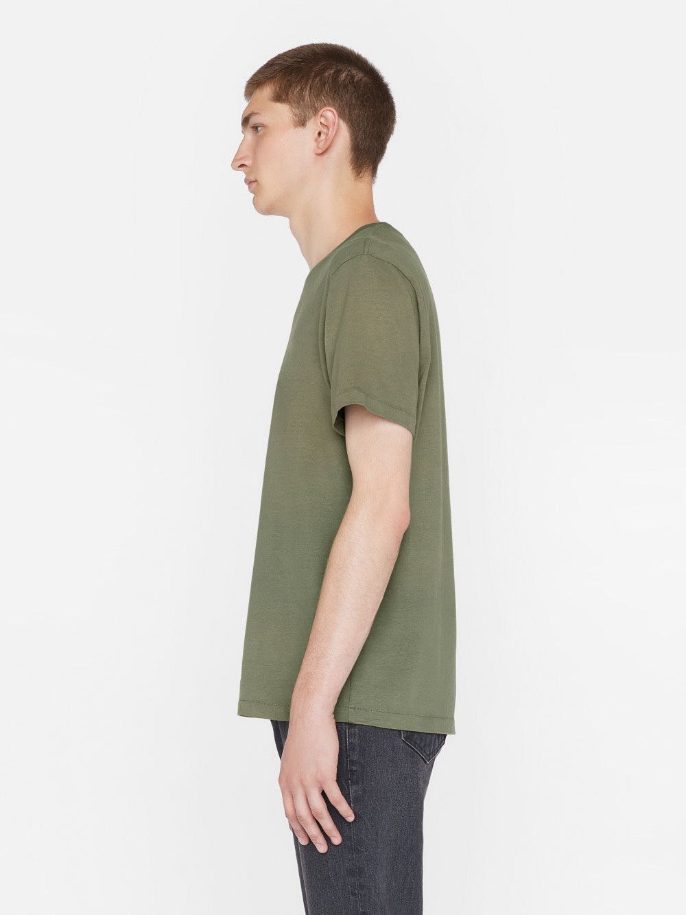 FRAME Logo Tee in Khaki Green - 6