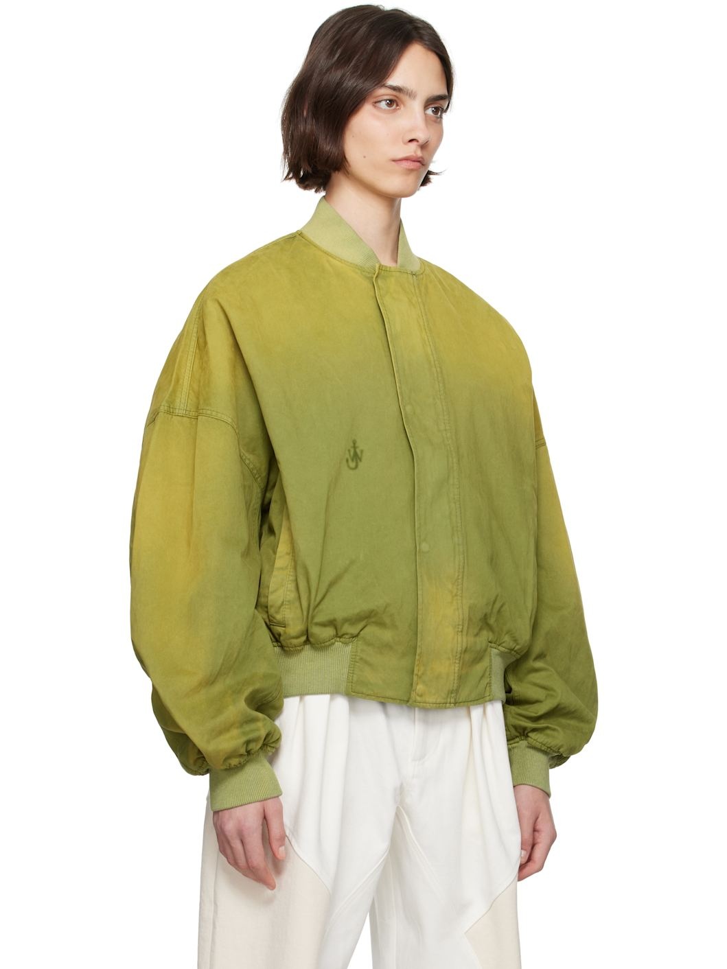 Khaki Relaxed Cotton Bomber Jacket - 2