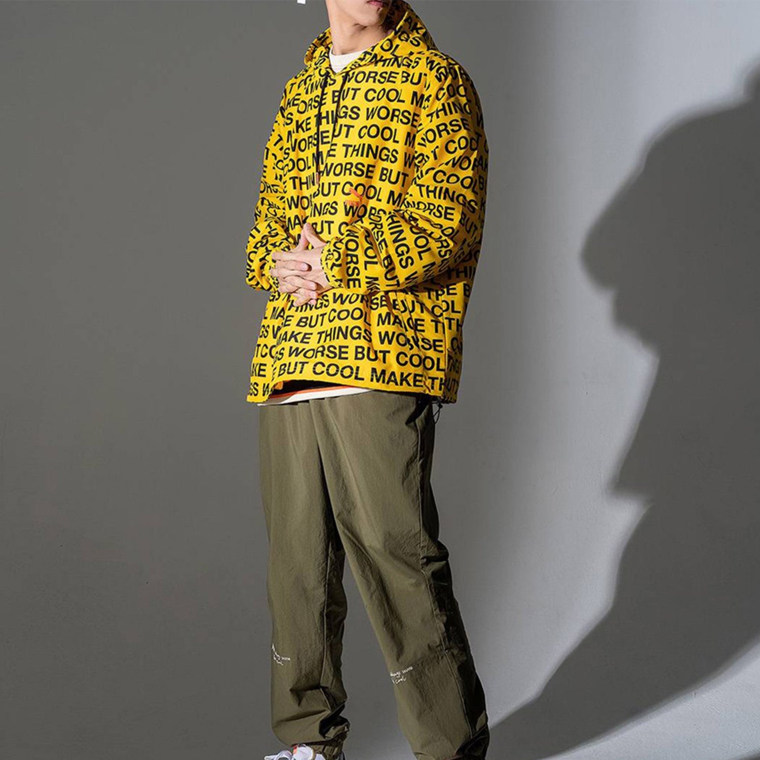 PUMA x RANDOMEVENT AOP Windbreaker Lemon Chrome/Black 596660-02 - 4