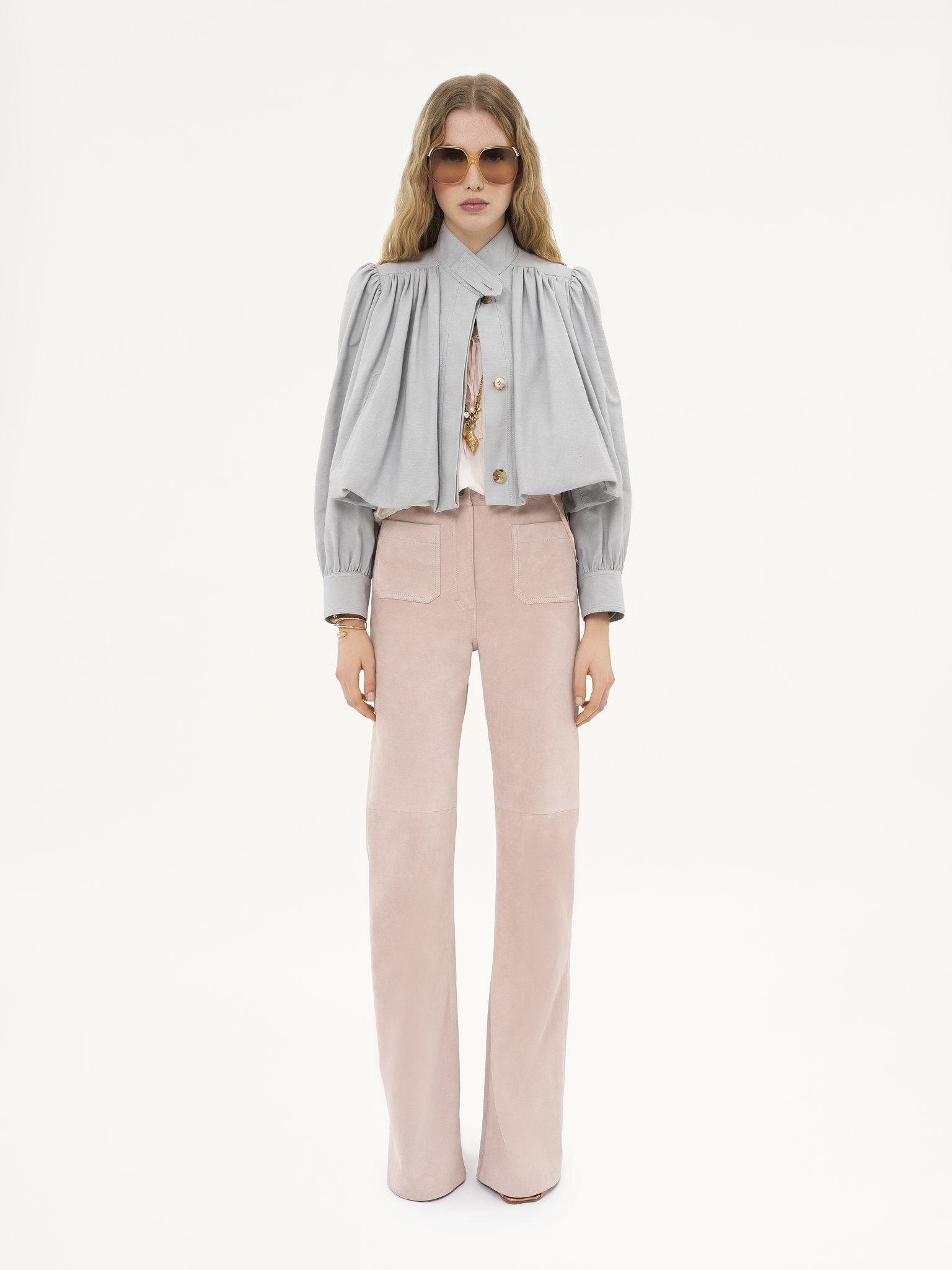 HIGH-RISE FLARED PANTS IN SUEDE - 3