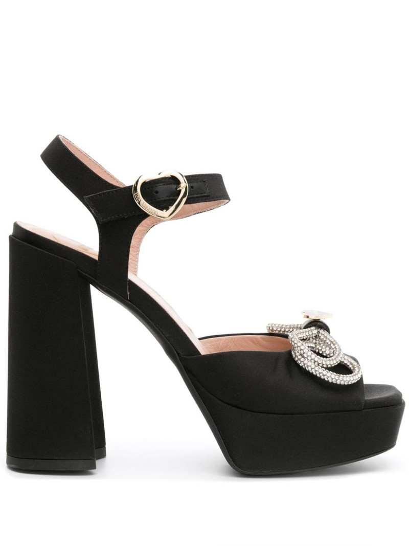 130mm crystal-embellished bow sandals 1