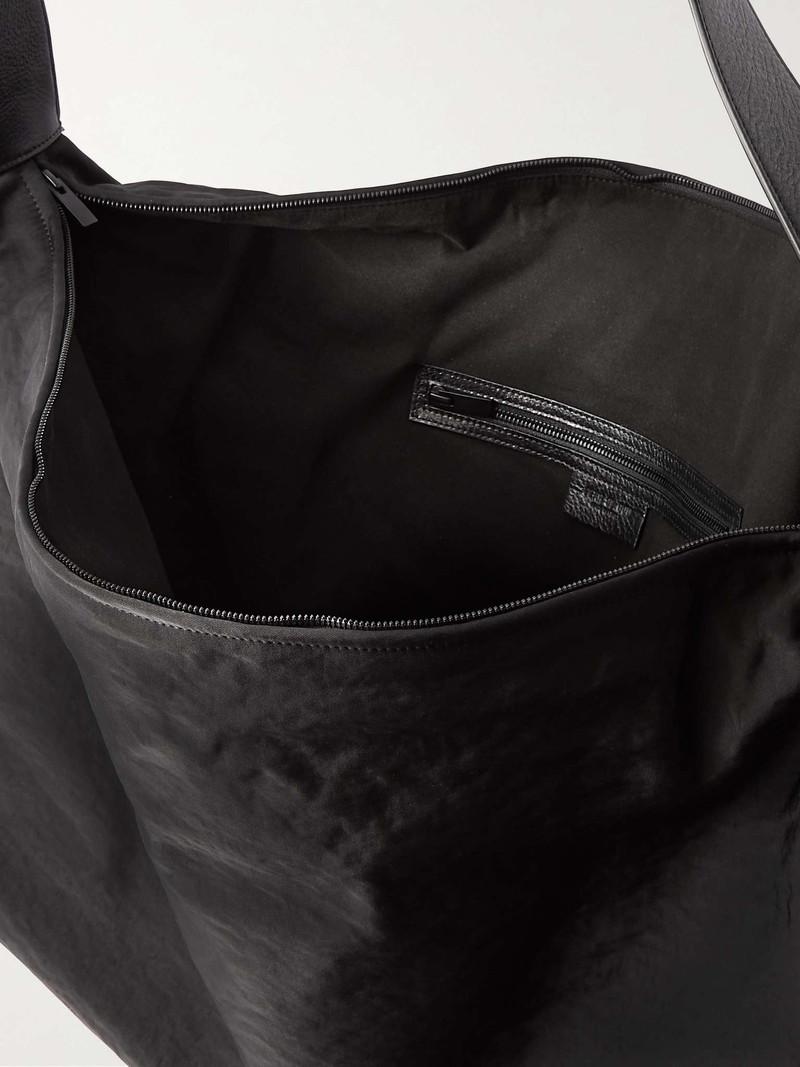 Leather-Trimmed Shell Tote Bag 3