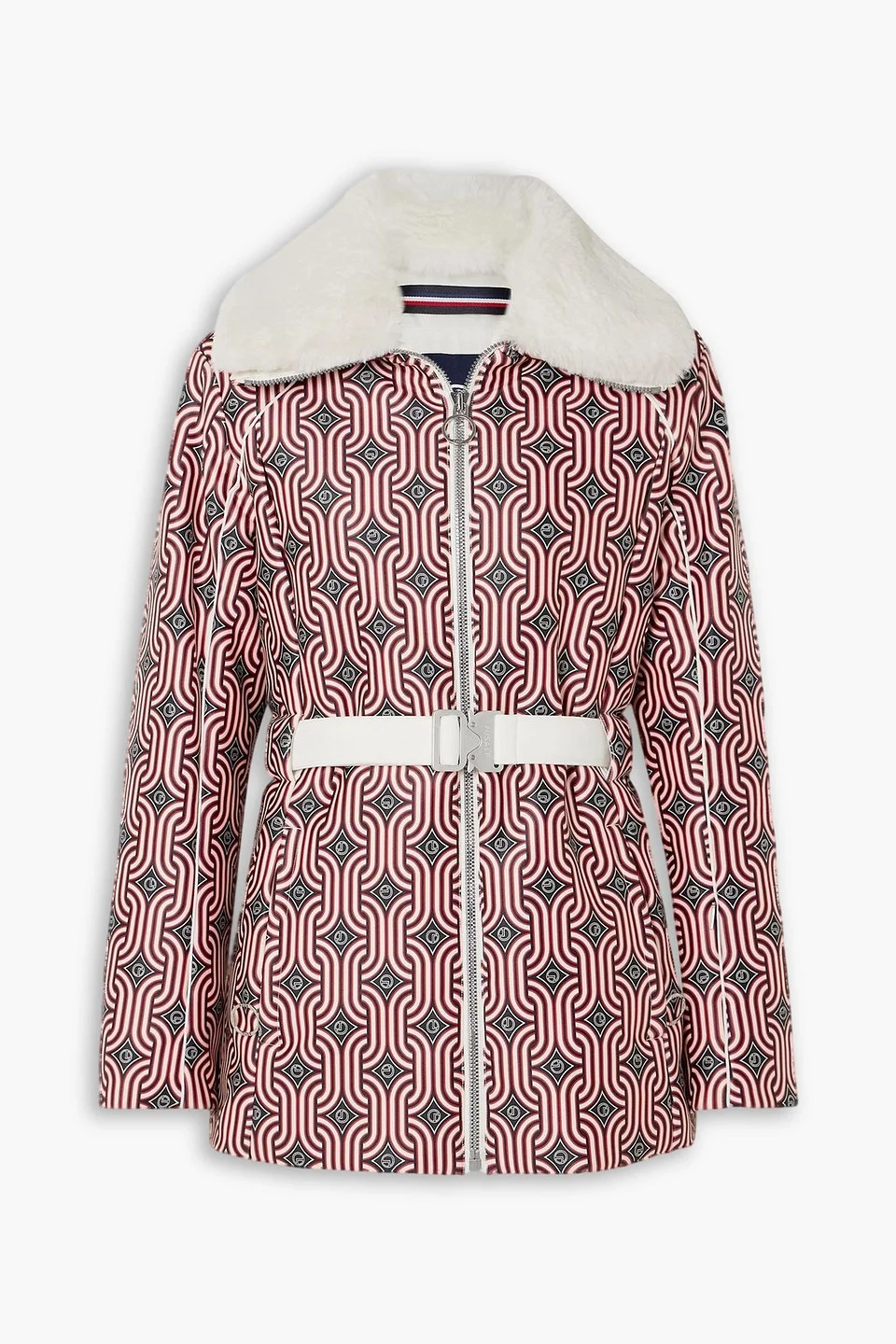 Clea Sixties plush-trimmed printed ski jacket - 1