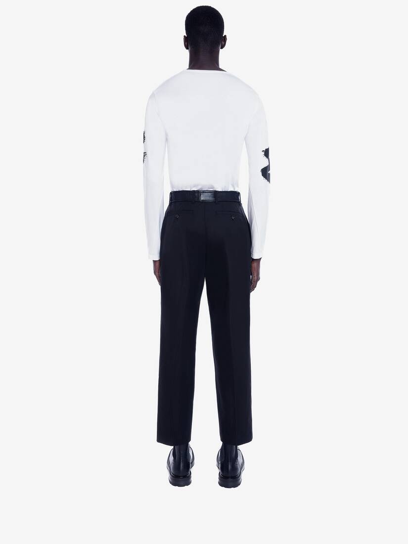 Men's McQueen Graffiti Long Sleeve T-shirt in White/black - 4