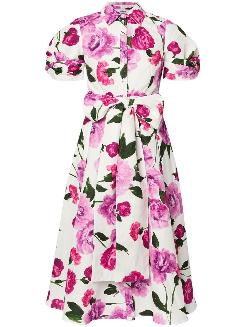 floral-print cotton midi dress - 1