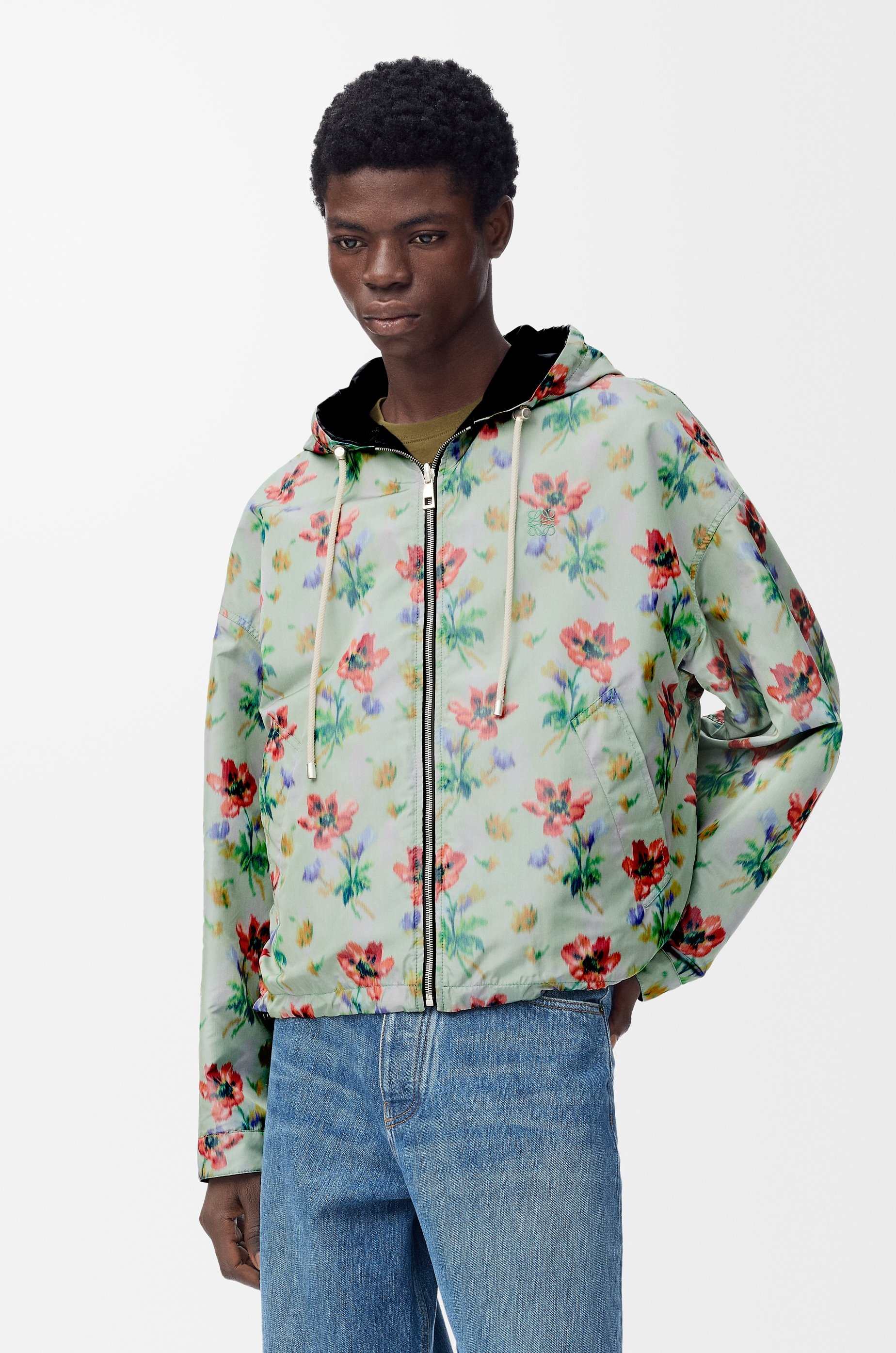 Hooded jacket in polyester and silk - 4
