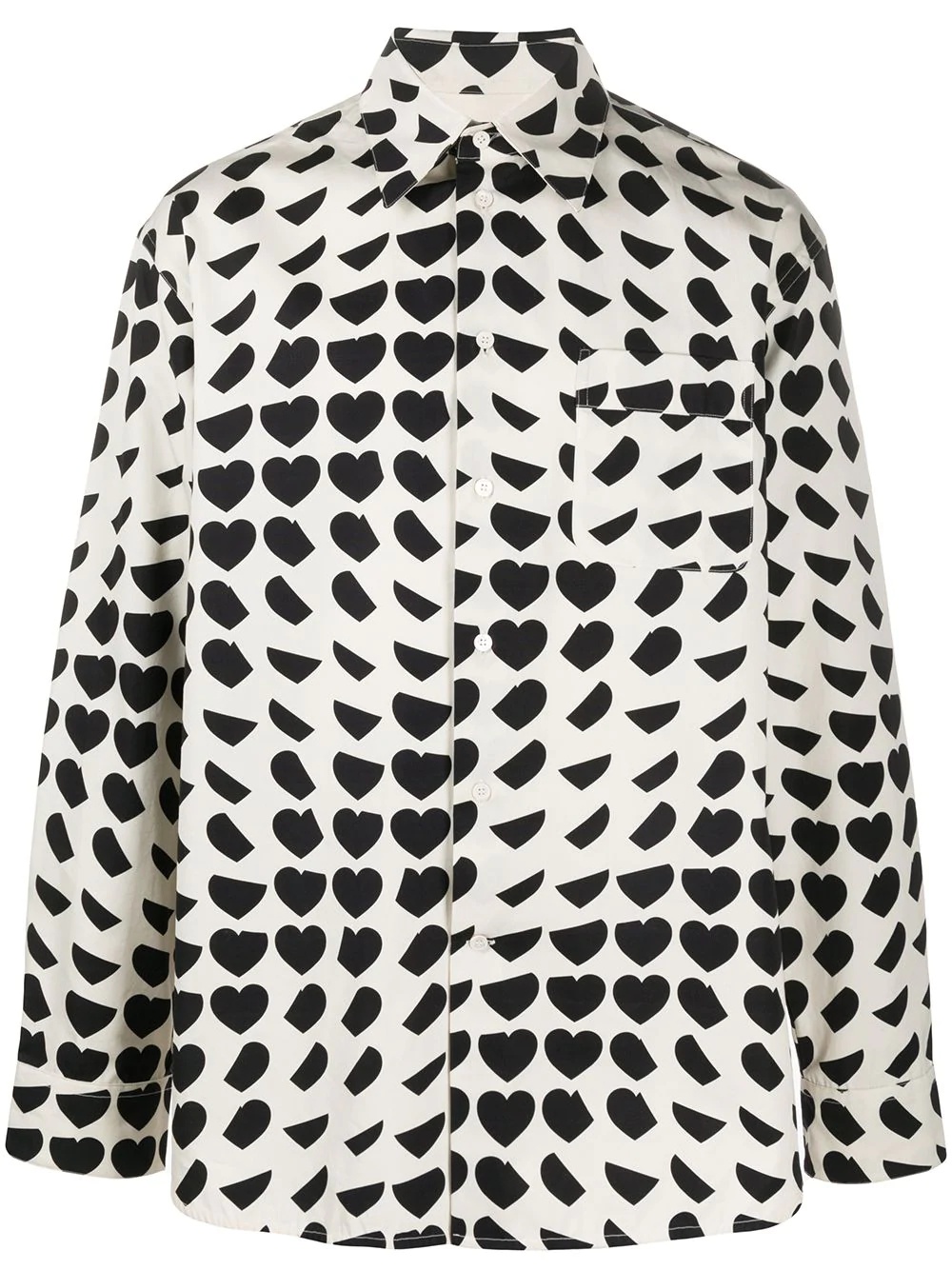 heart print shirt - 1