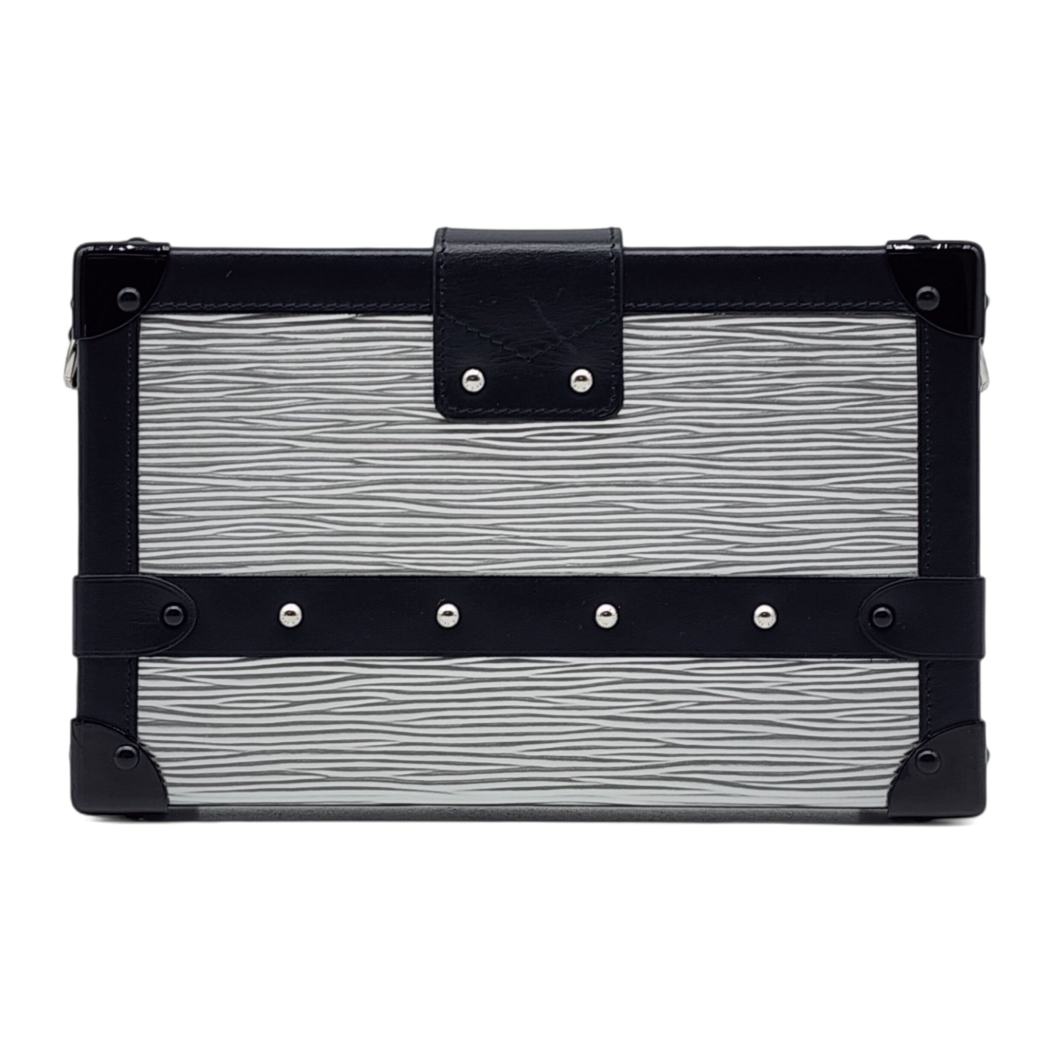 Louis Vuitton Epi Petite Malle Trunk Clutch Shoulder Bag M55309 in Silver - 3