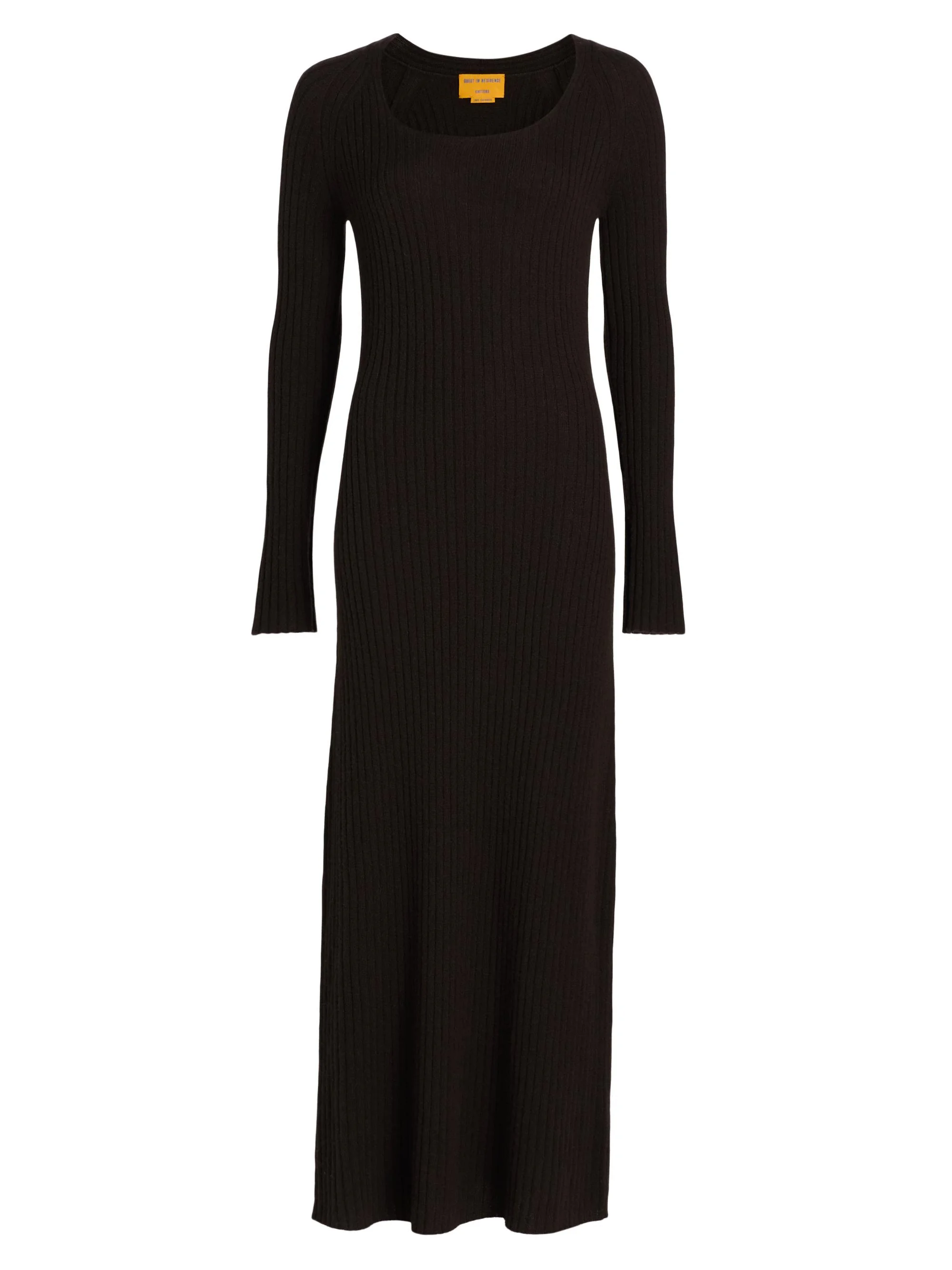 Women's Ribbed Cashmere Maxi Dress - Burnt Cocoa - 1