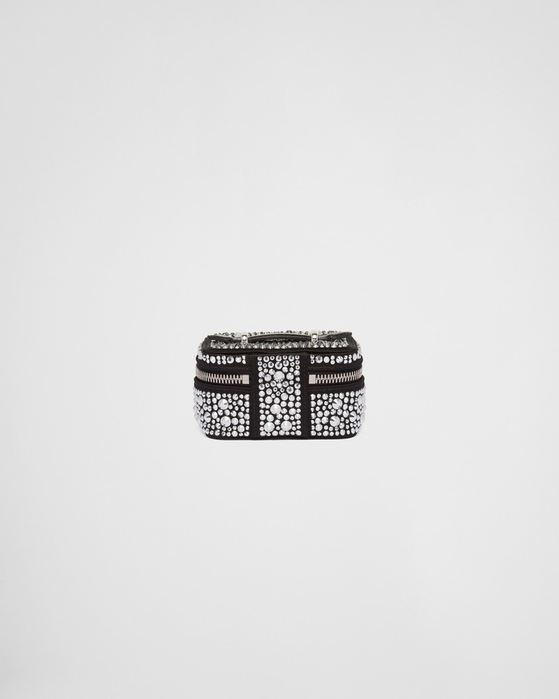 Satin jewelry beauty case with crystals 4