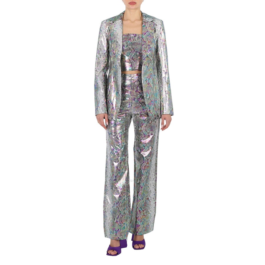 Rotate Ladies Spiced Plum Comb Snake Print Blazer - 6