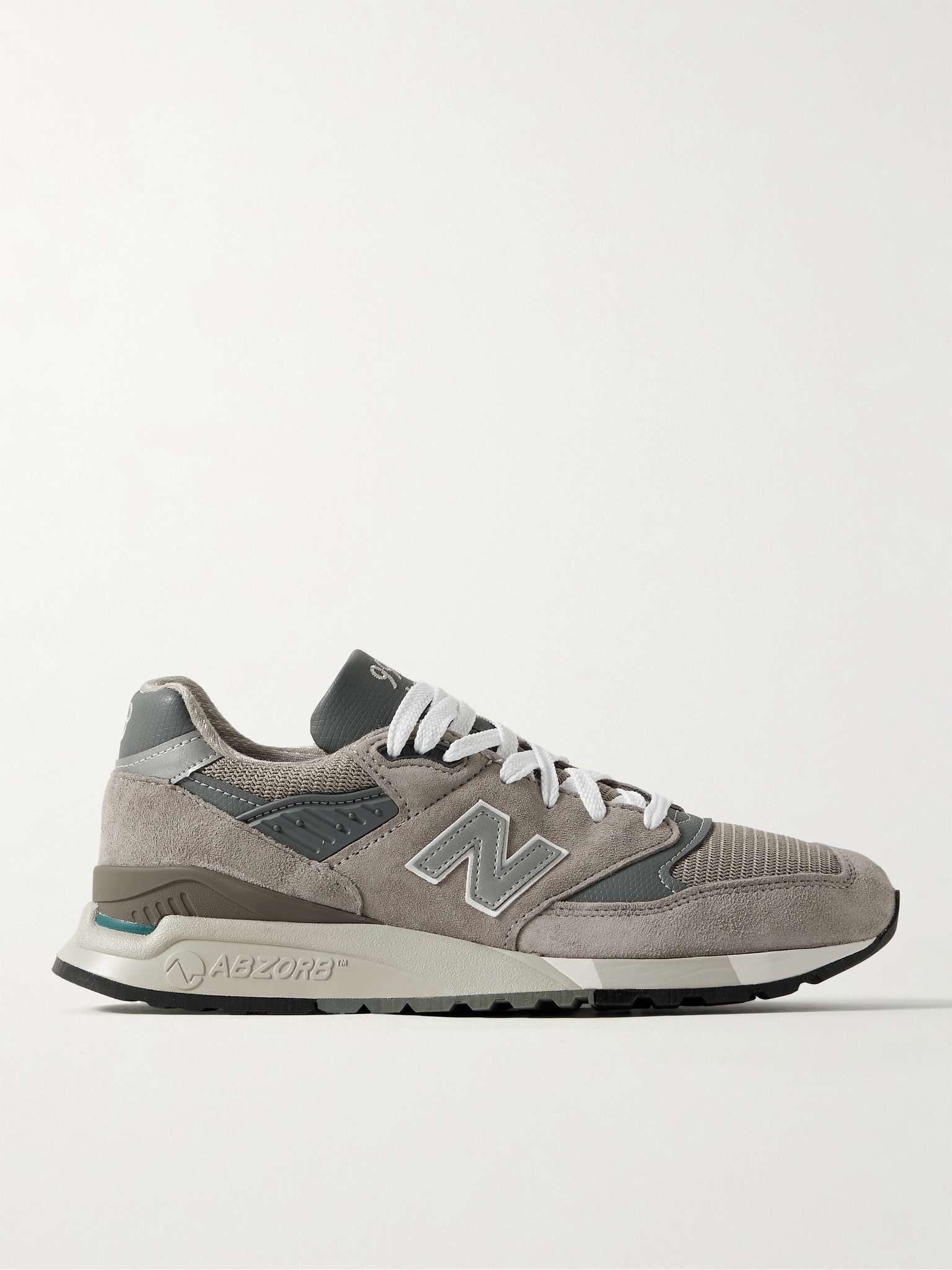 998 Core Rubber-Trimmed Leather, Mesh and Suede Sneakers - 1