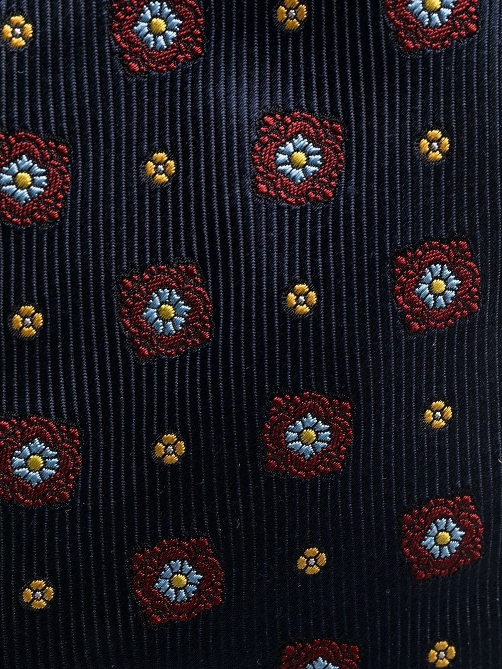 floral-embroidered silk tie - 2