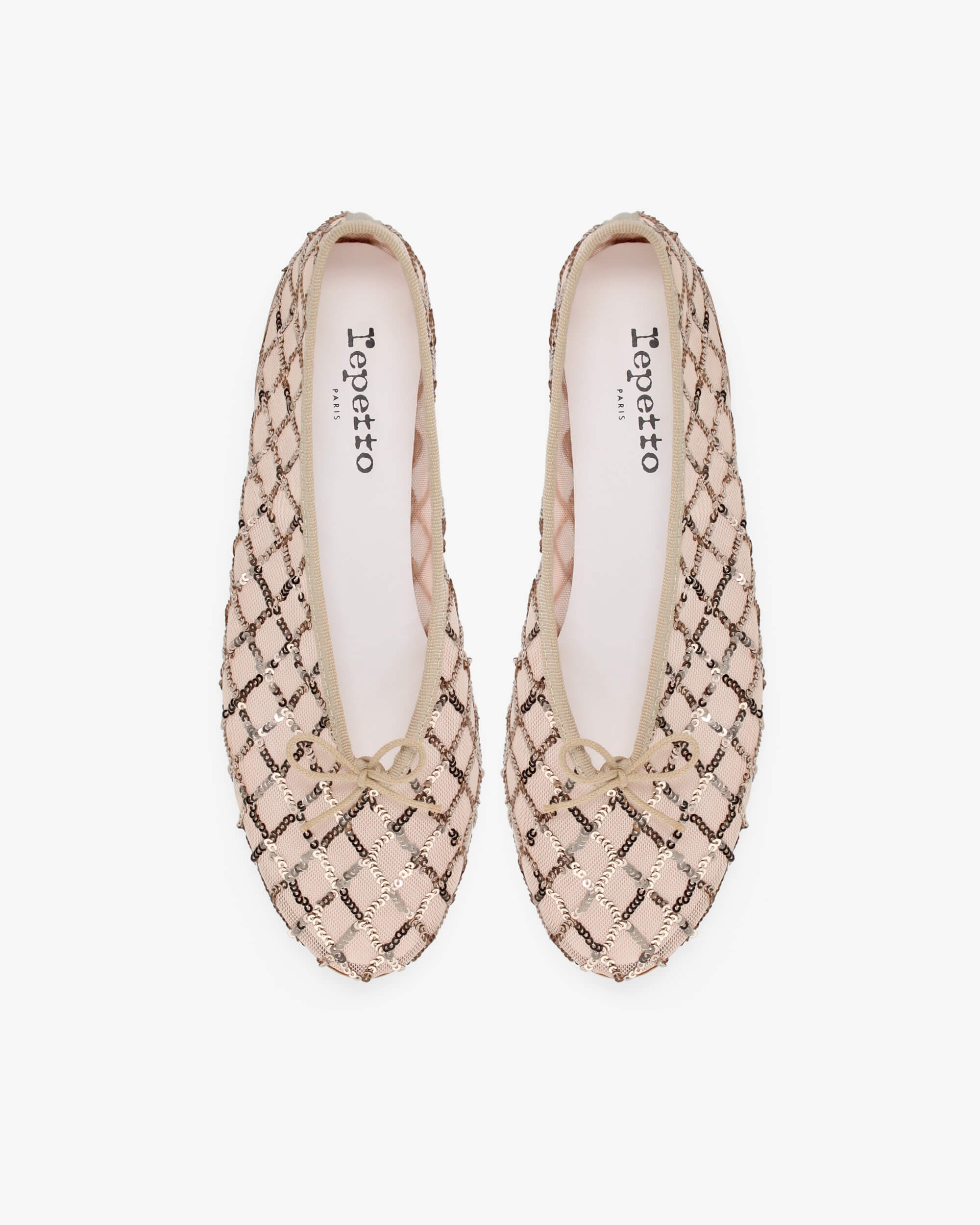 LILOUH RUBBER SOLE BALLET FLATS - MESH AND SEQUINS - 2