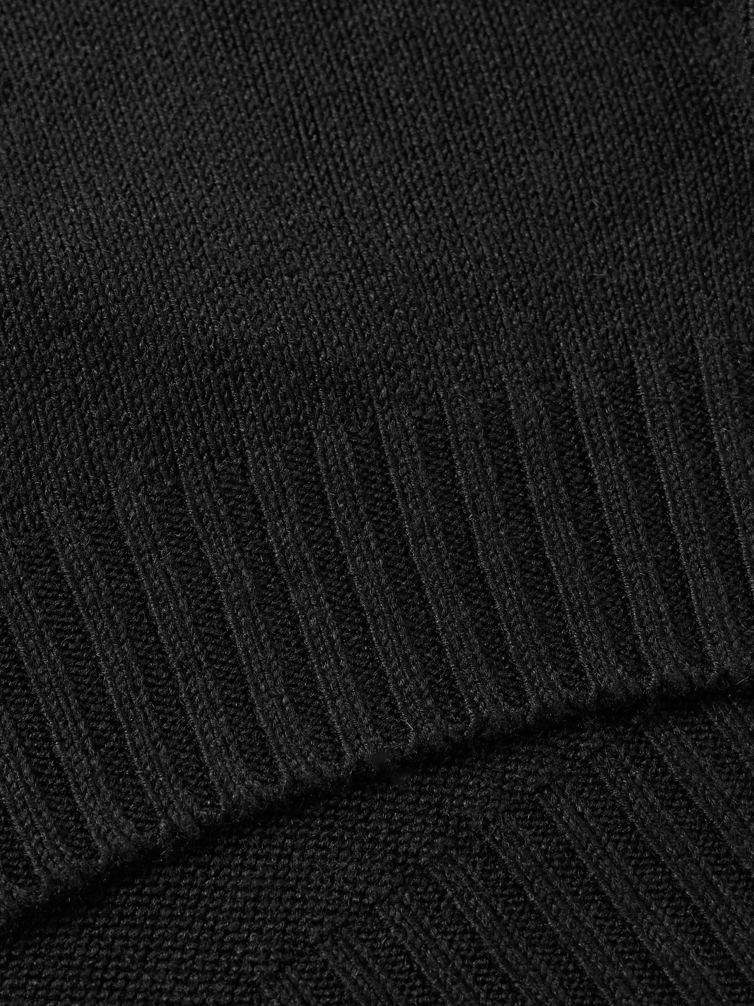 Silk and Linen-Blend Sweater Black - 4