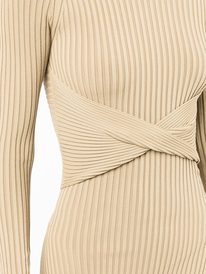 트위스트-detail ribbed-knit 미니 드레스 5