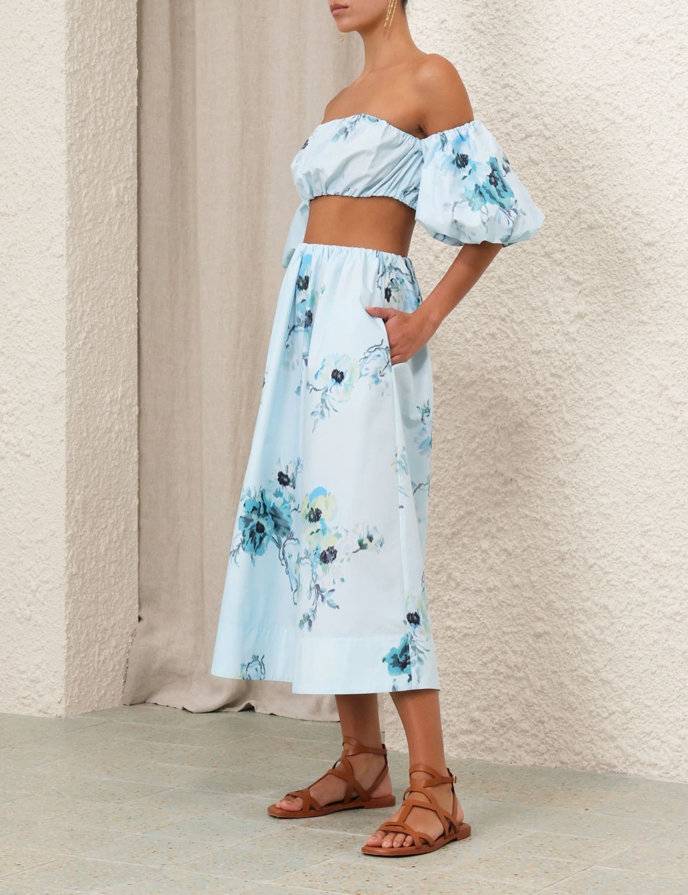 LIGHTBURST GATHERED MIDI SKIRT - 3